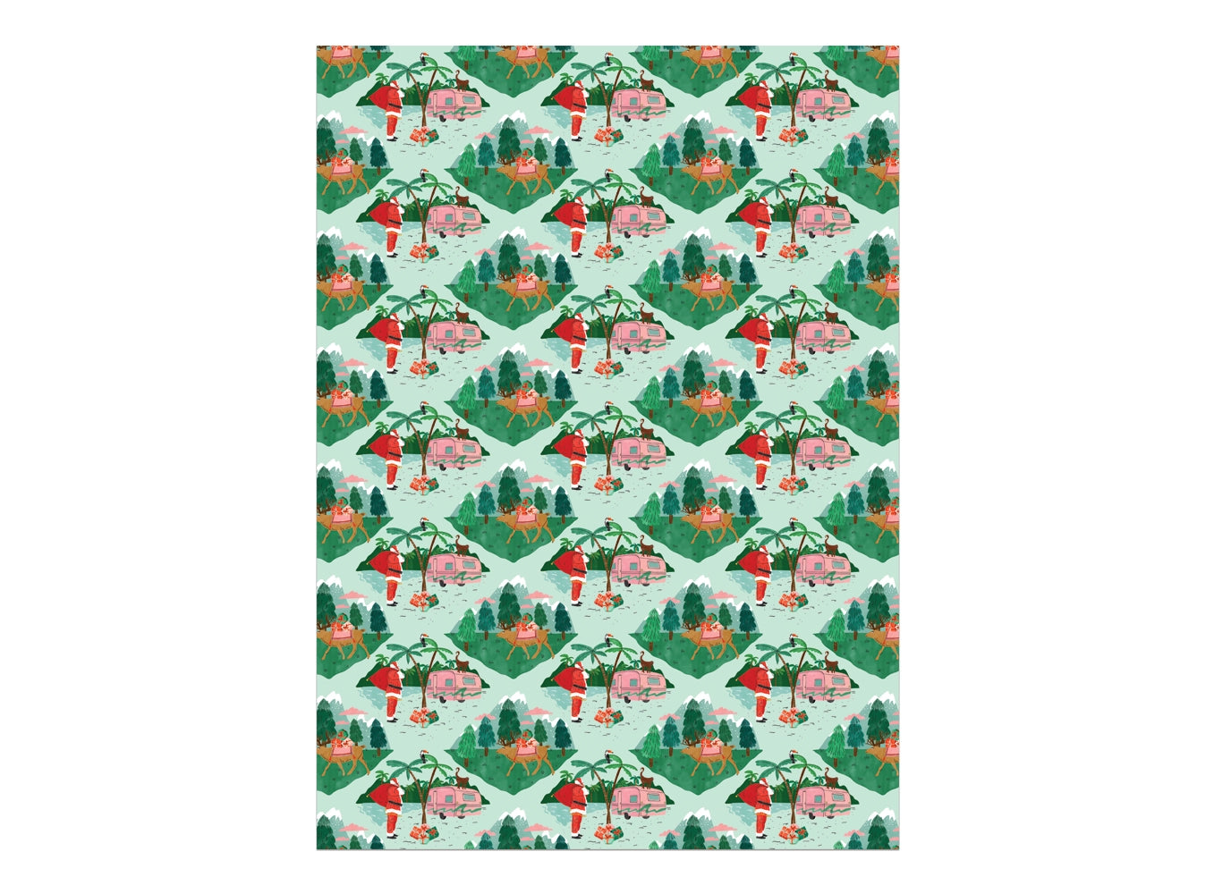 Santa Camper Wrapping Paper Rolls