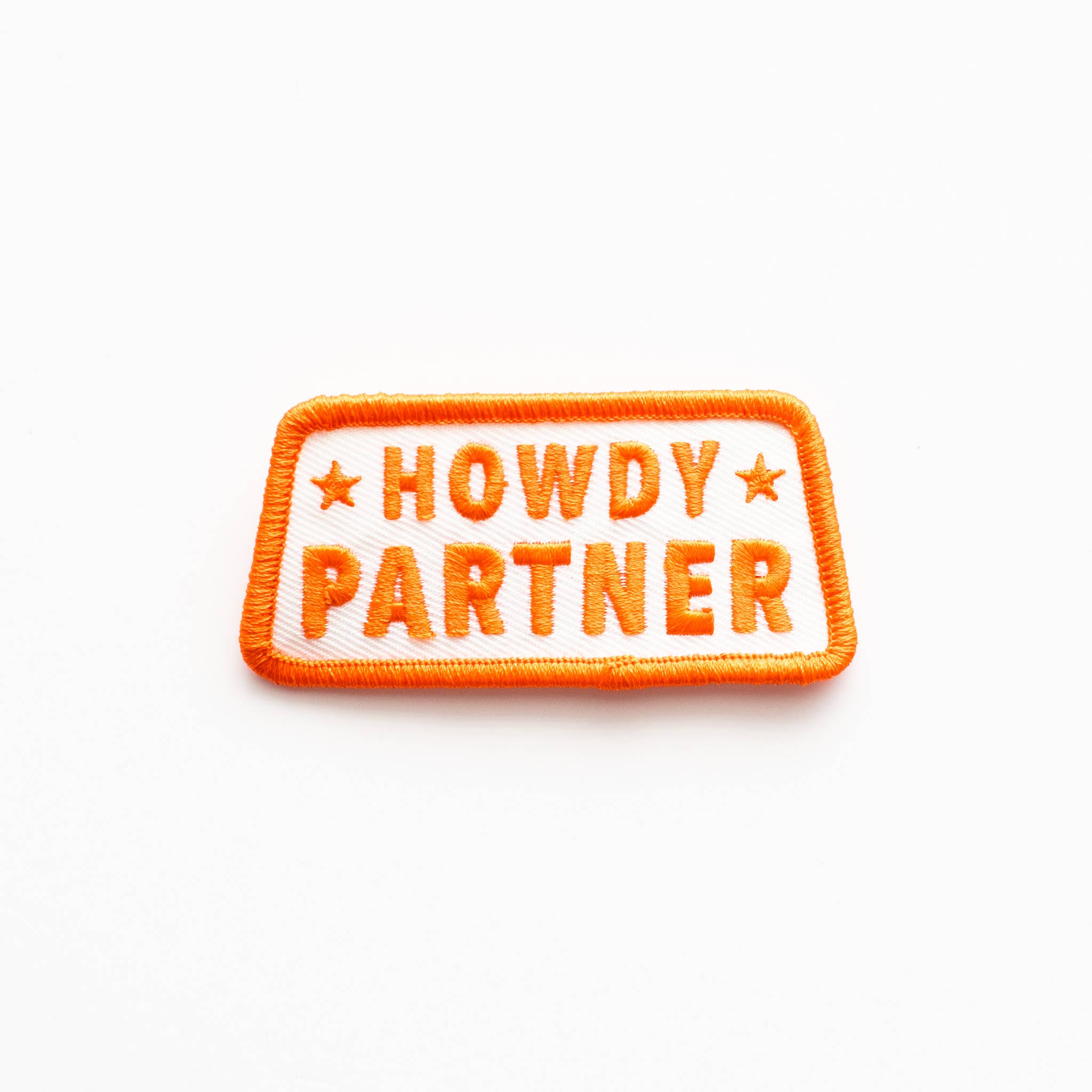 Howdy Partner Embroidered Iron on Patch: No