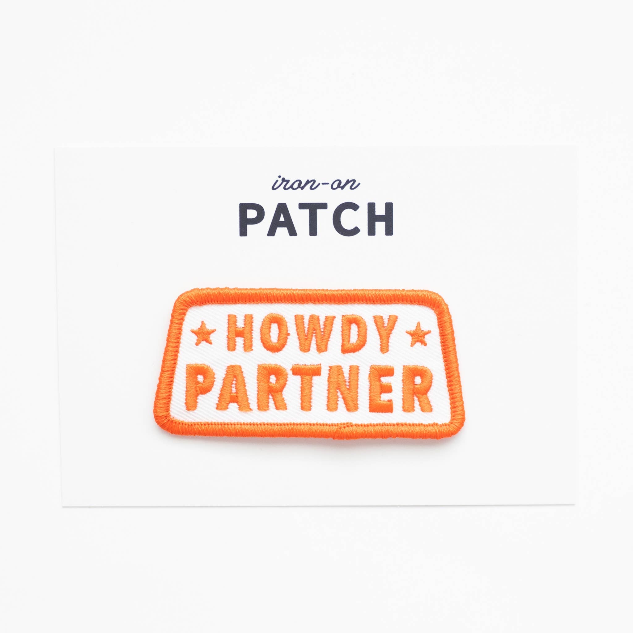 Howdy Partner Embroidered Iron on Patch: No