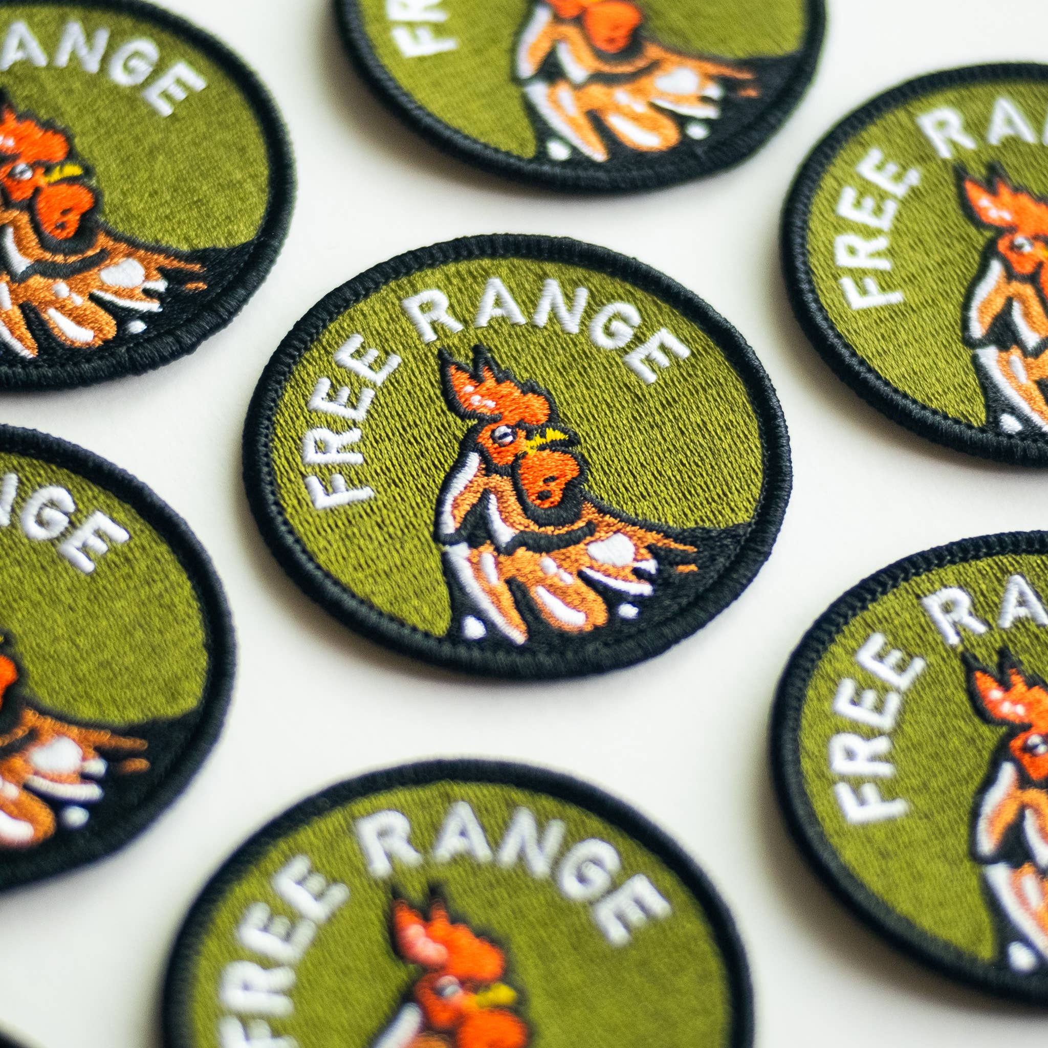Free Range Embroidered Iron on Patch: No