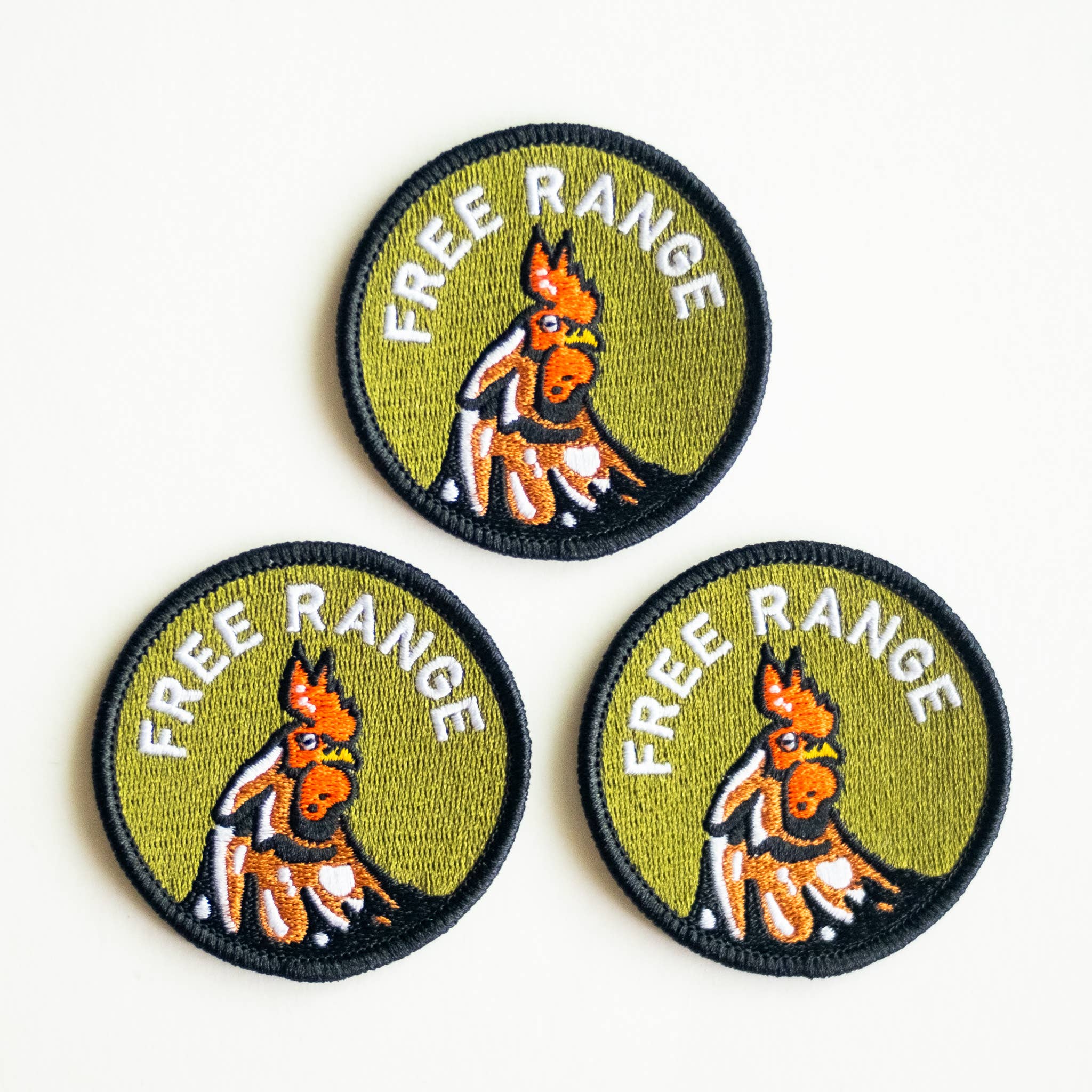 Free Range Embroidered Iron on Patch: No