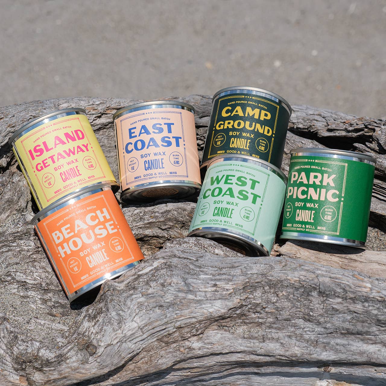Campground Soy Candle - Happy Place Collection: 1/2 Pint / Cotton Wick