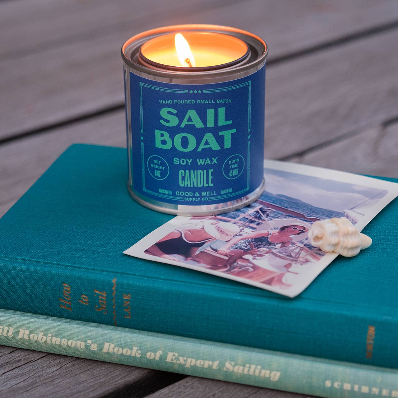 Sailboat Soy Candle: 1/2 Pint / Cotton Wick