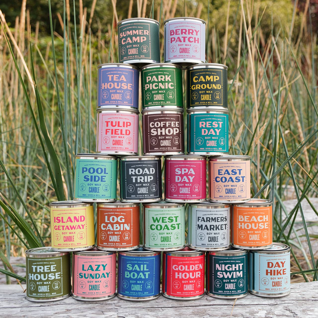 Campground Soy Candle - Happy Place Collection: 1/2 Pint / Cotton Wick