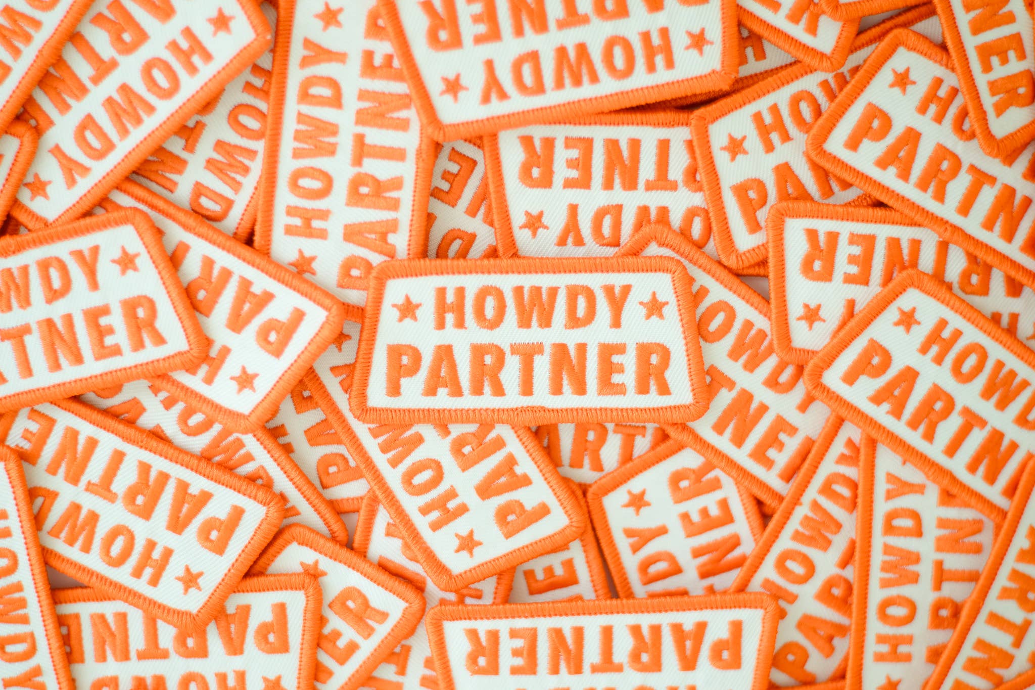 Howdy Partner Embroidered Iron on Patch: No