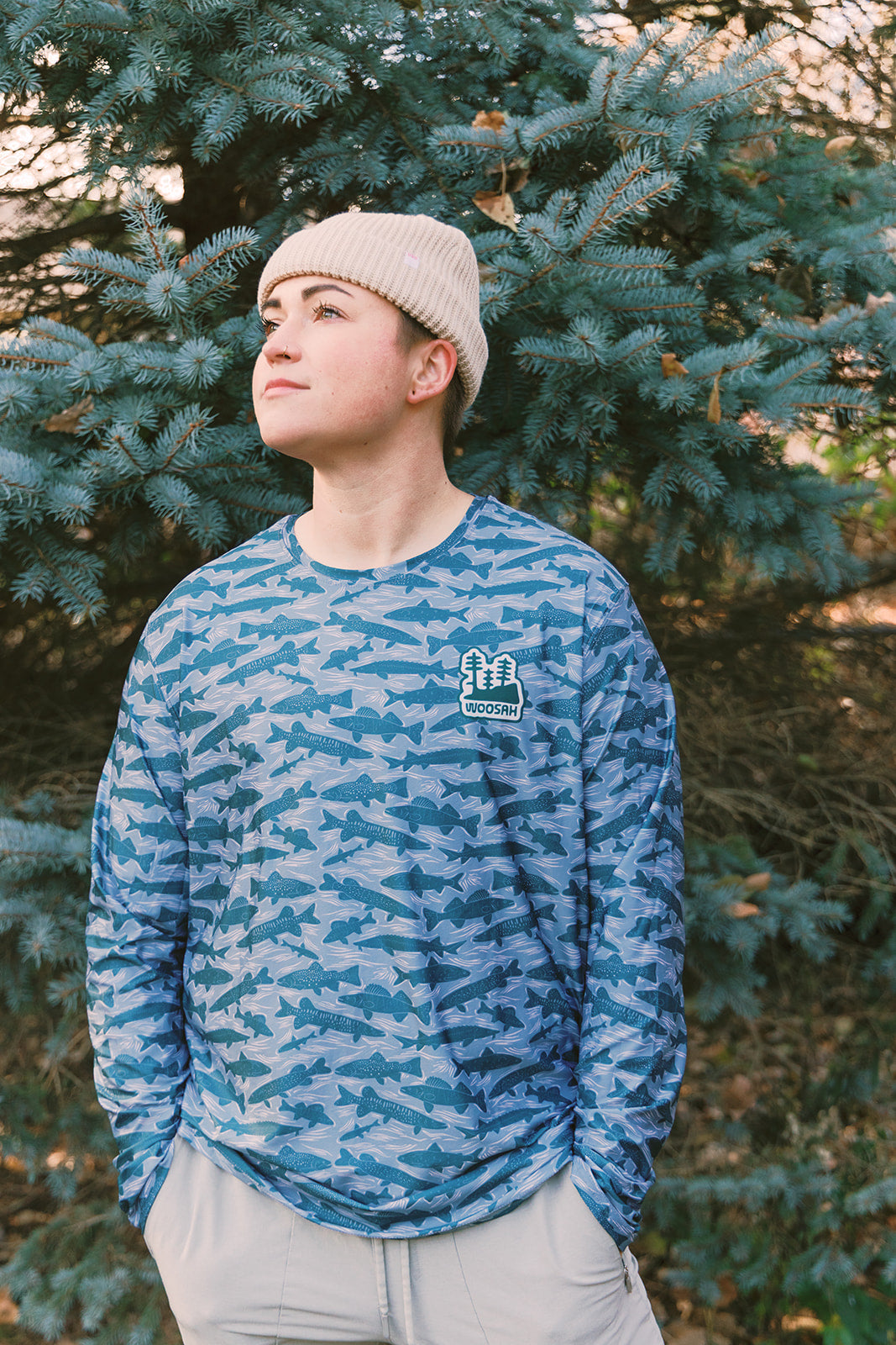 Michigan Fish L/S Tech Tee