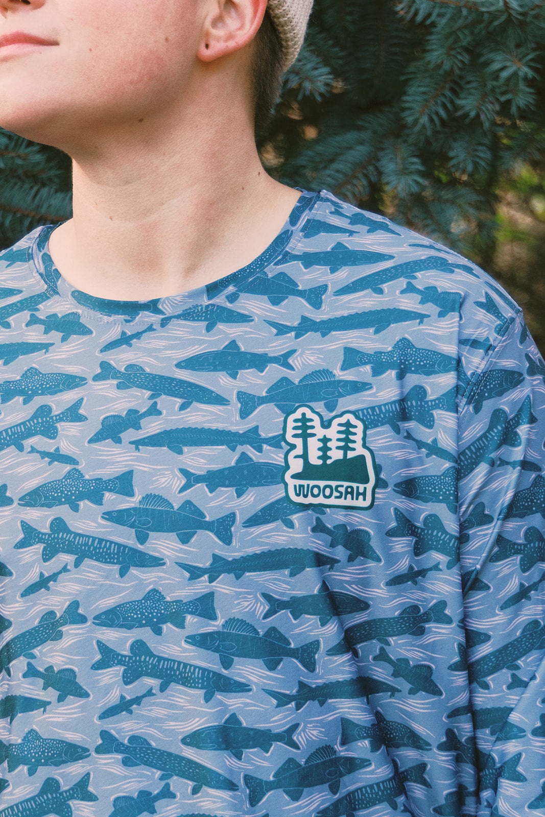 Michigan Fish L/S Tech Tee