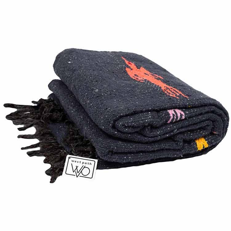 Charcoal Thunderbird Baja Blanket: Black