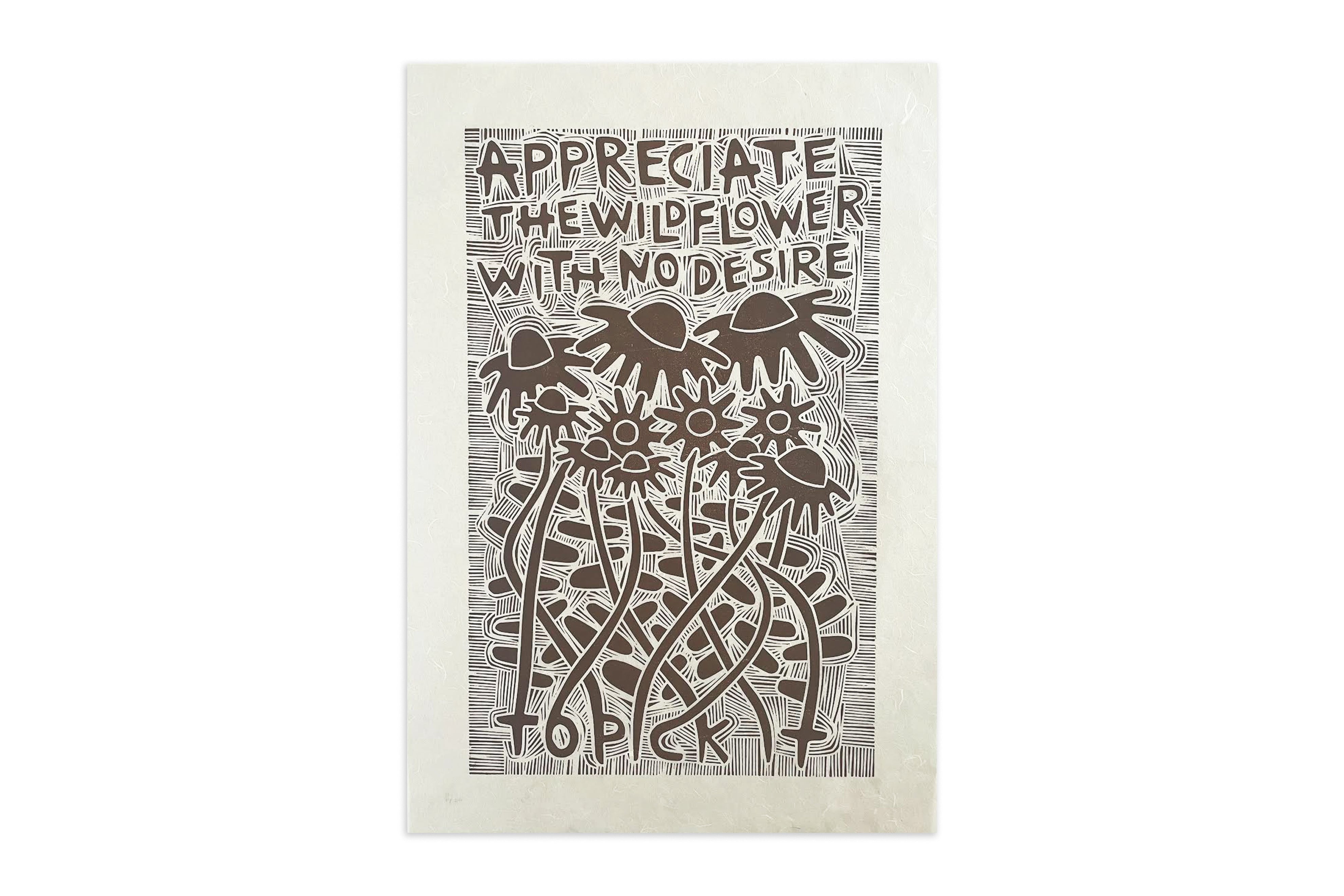 Wildflower Woodblock Print